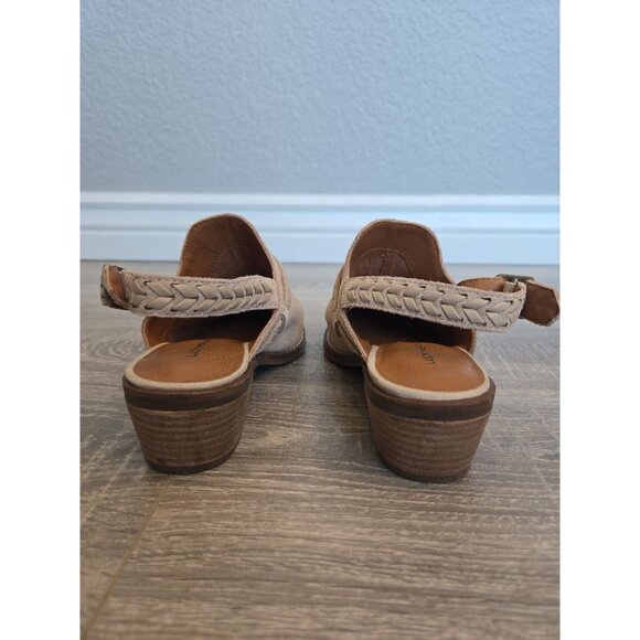 Lucky brand feyn suede light tan clog womans sz 6.5 - Picture 4 of 6